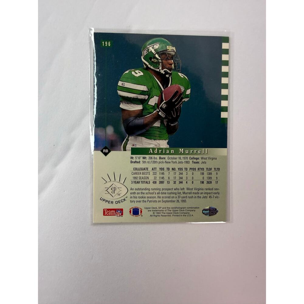 Adrián Murrell Rookie 1993 NFL Card - Picture 2 of 2